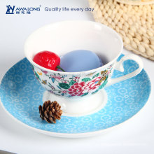 Große Kapazität Bone China Kaffeetasse und Untertasse Keramik Teetassen